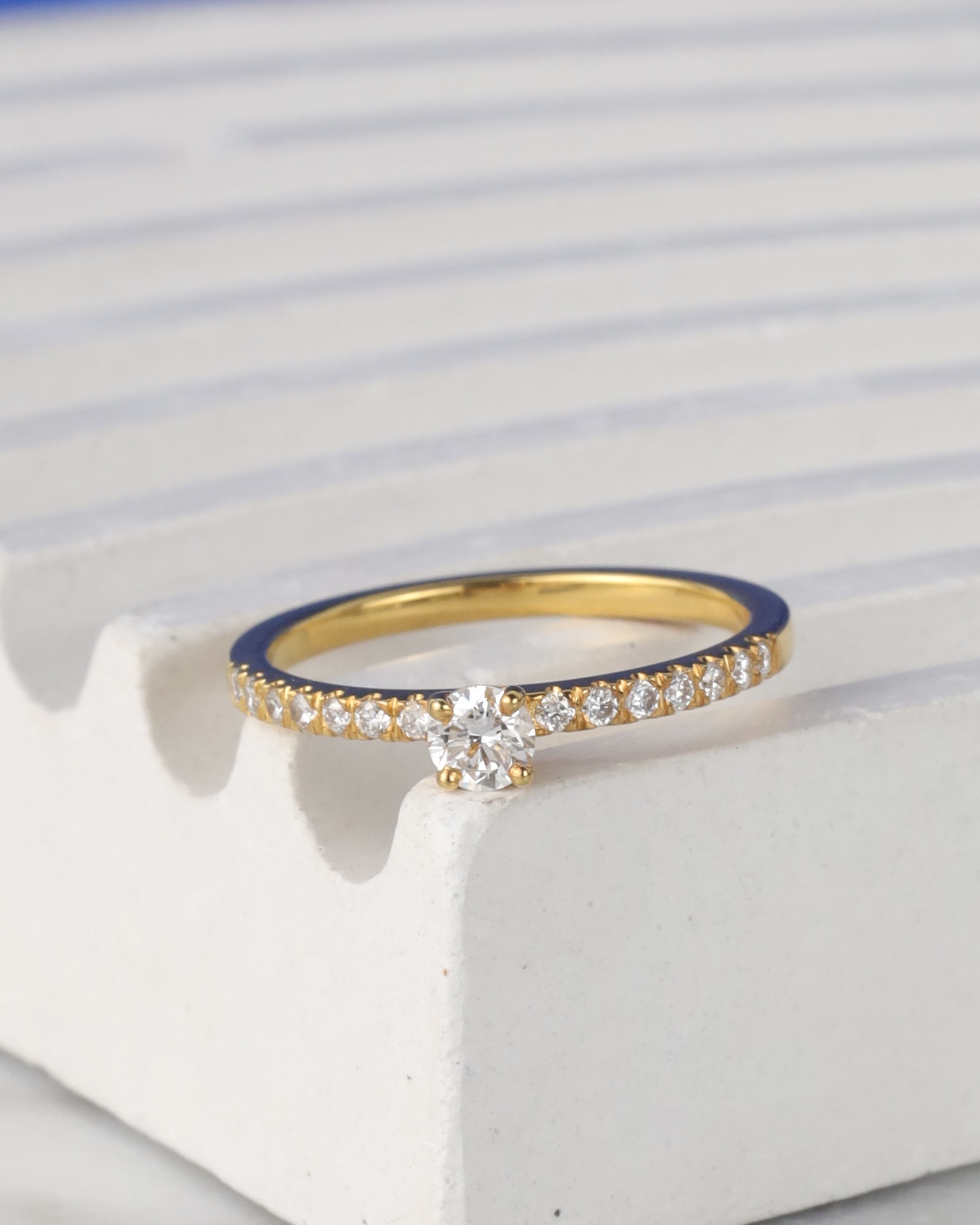 .35 CTW Diamond Engagement Ring 14K Yellow Gold ER0466-YG