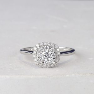 .51 CTW Diamond Engagement Ring 18K White Gold ER0475-WG