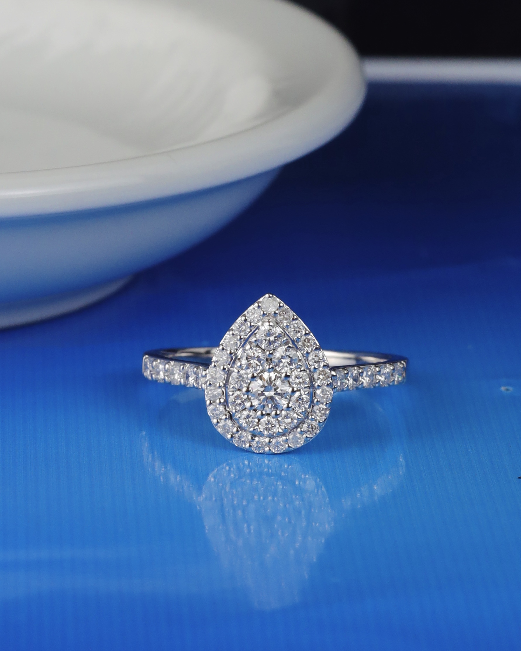 .59 CTW Diamond Engagement Ring 18K White Gold ER0480-WG