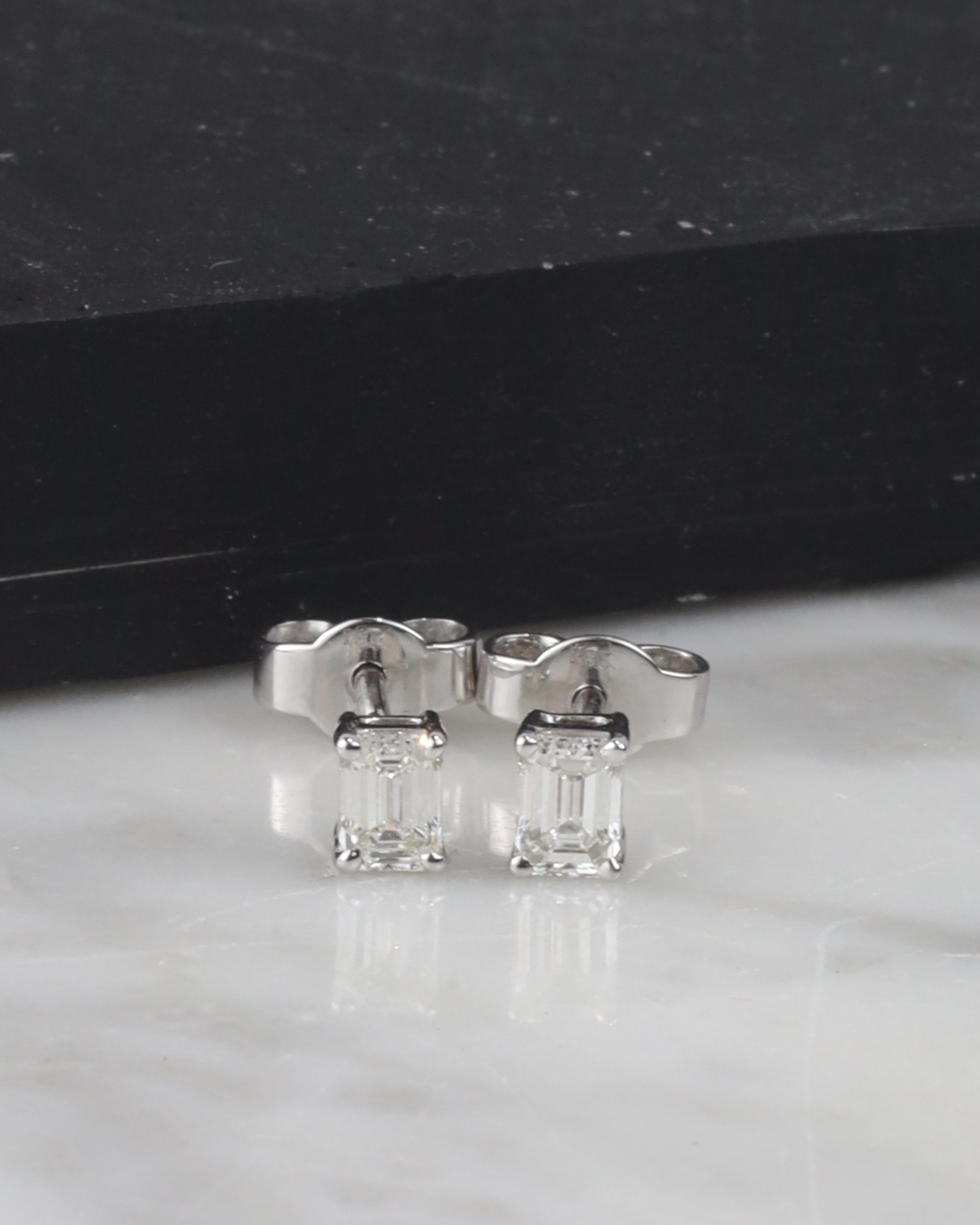 GIA .61 CTW Diamond Stud Earrings 18K White Gold E0262-WG