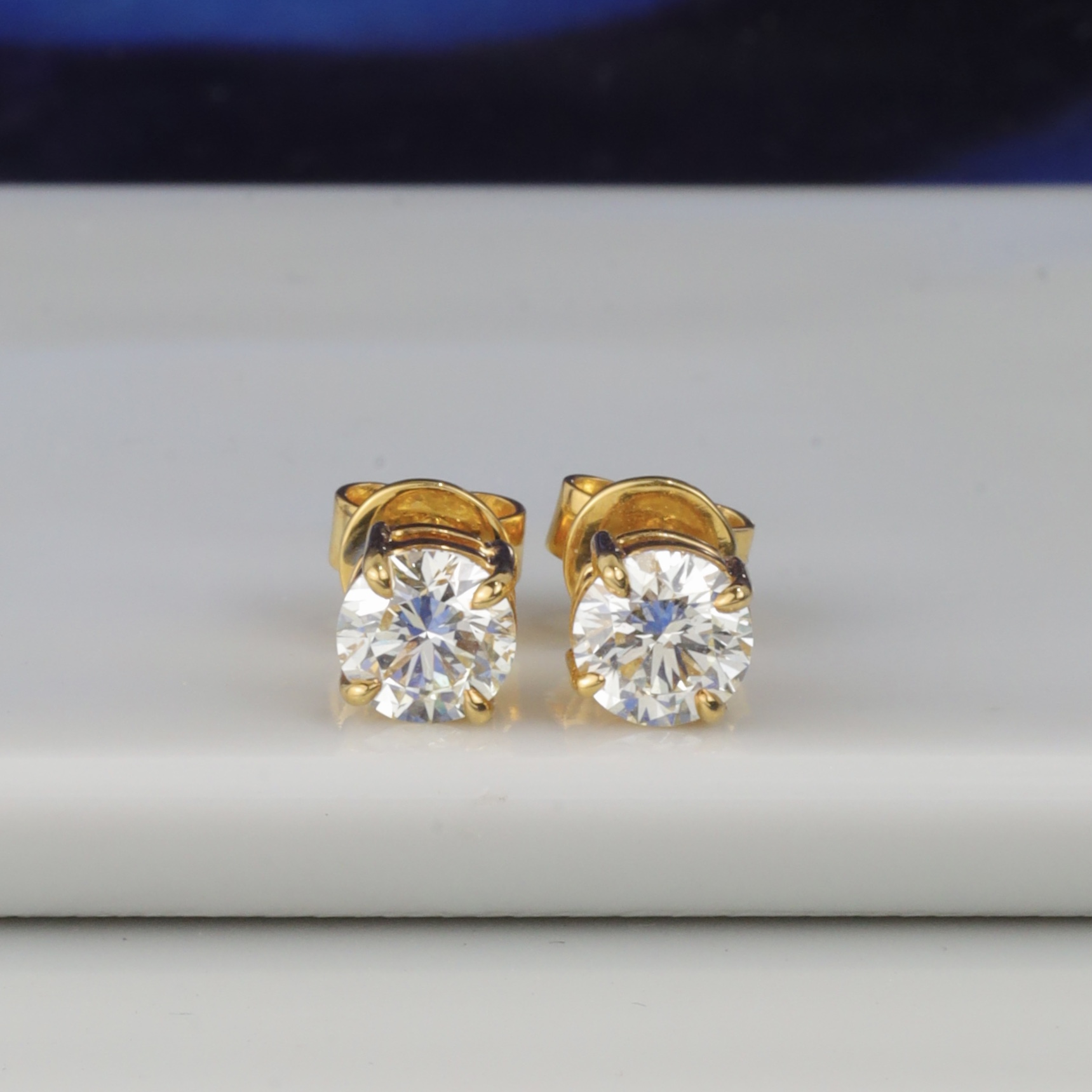 2.02 CTW Diamond Stud Earrings 18K Yellow Gold E0263-YG