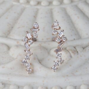.58 CTW Diamond 2-Way Earrings 18K Rose Gold E428-RG
