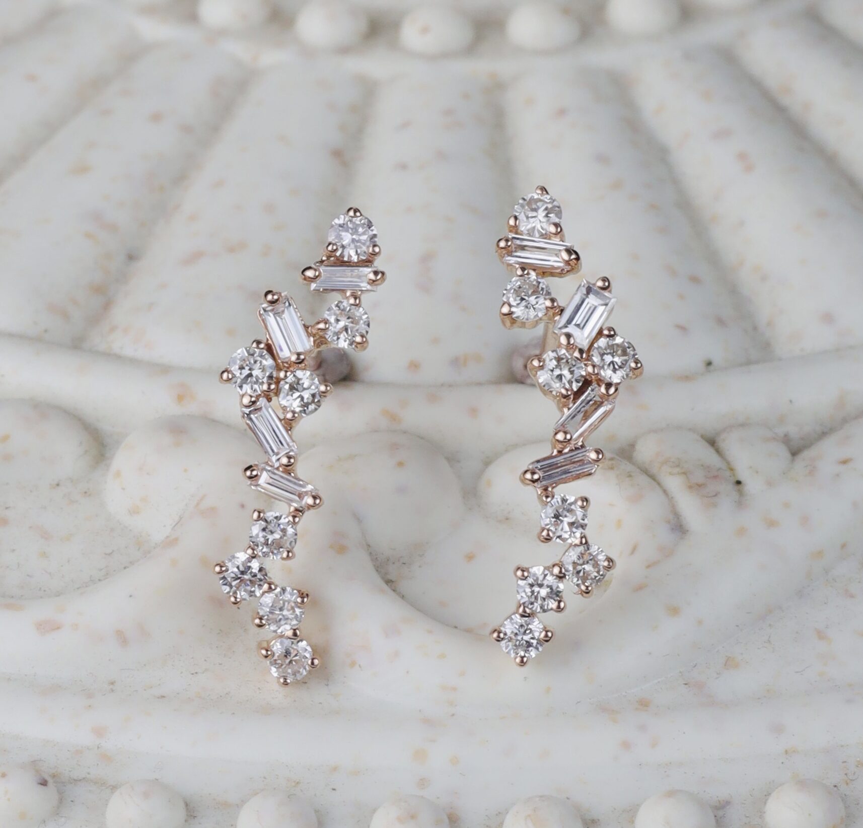 .58 CTW Diamond 2-Way Earrings 18K Rose Gold E428-RG