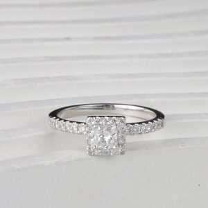 GIA .30 Carat Diamond Engagement Ring 18K White Gold ER0446-WG