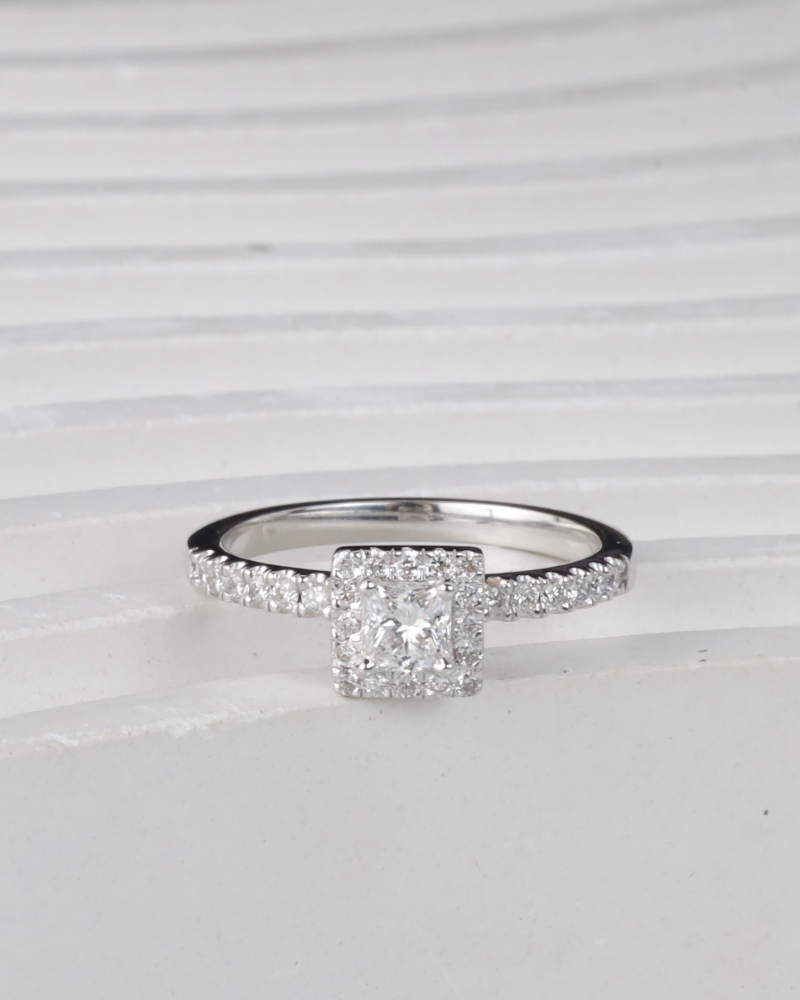 GIA .30 Carat Diamond Engagement Ring 18K White Gold ER0446-WG