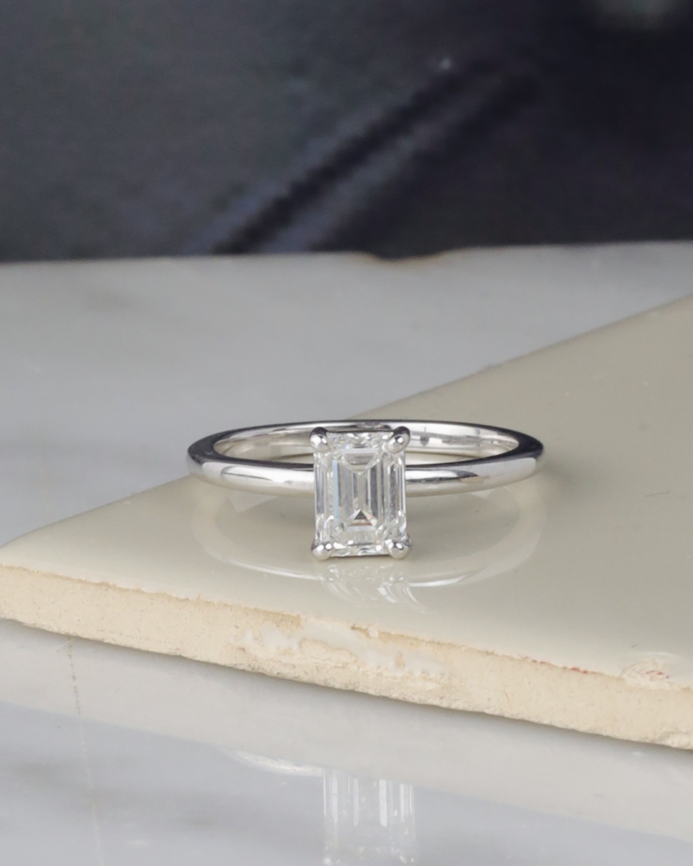 GIA 1.00 Carat Diamond Engagement Ring 18K White Gold ER0487-WG
