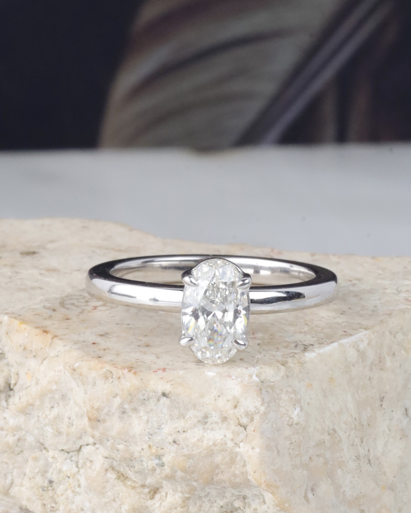 GIA 1.01 Carat Diamond Engagement Ring 18K White Gold ER0500-WG
