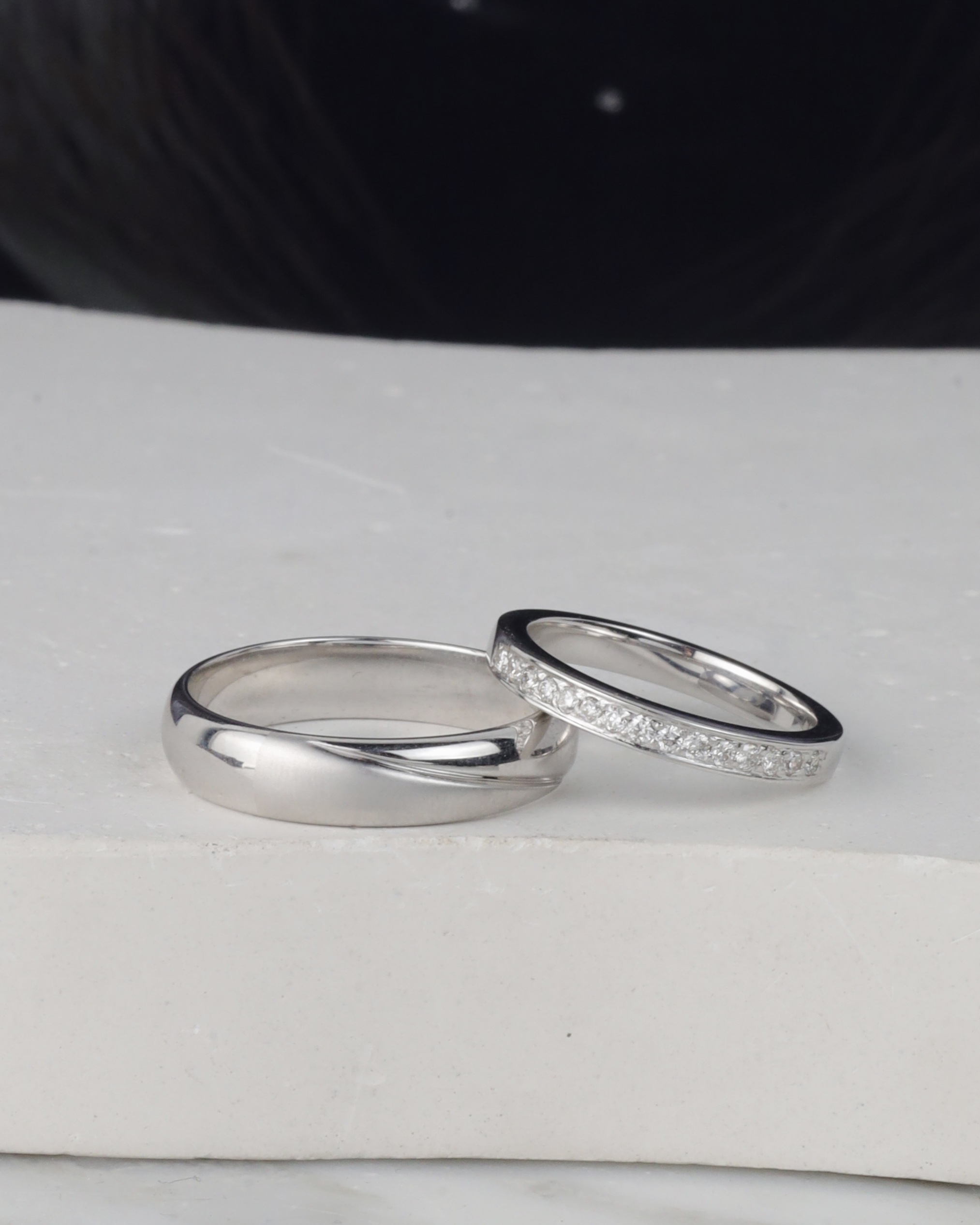 .15 CTW Diamond Wedding Rings 18K White Gold WR458-WG