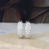 .59 CTW Diamond Loop Earrings 14K White Gold E0268-WG