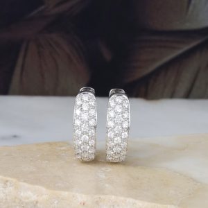.59 CTW Diamond Loop Earrings 14K White Gold E0268-WG