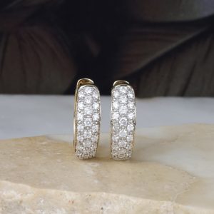 .59 CTW Diamond Loop Earrings 14K Yellow Gold E0268-WYG