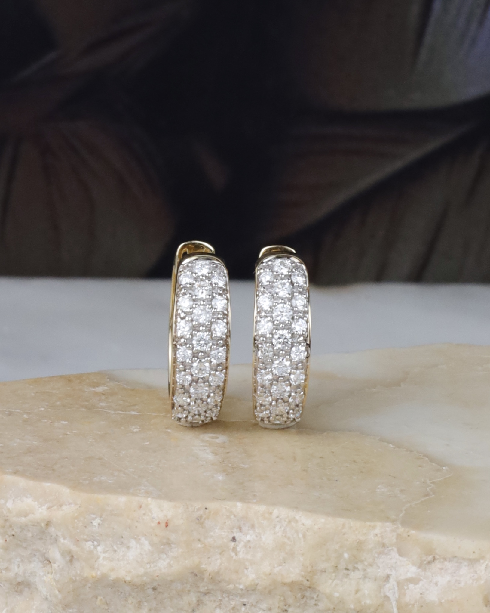 .59 CTW Diamond Loop Earrings 14K Yellow Gold E0268-WYG