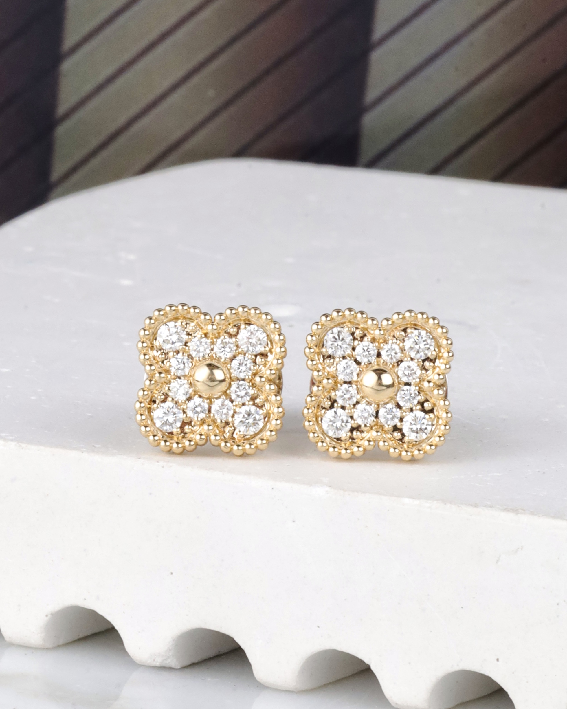 .81 CTW Diamond Stud Earrings 14K Twotone Gold E0270-WYG