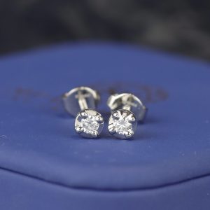 .16 CTW Diamond Stud Earrings 18K White Gold E078-5 WG