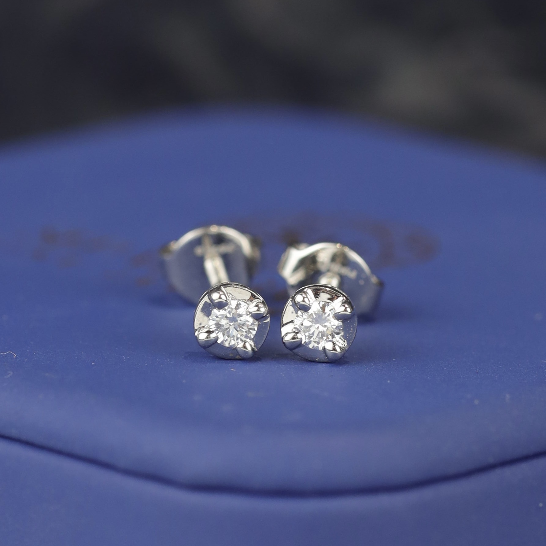 .16 CTW Diamond Stud Earrings 18K White Gold E078-5 WG