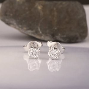 .16 CTW Diamond Stud Earrings 18K White Gold E078-6 WG