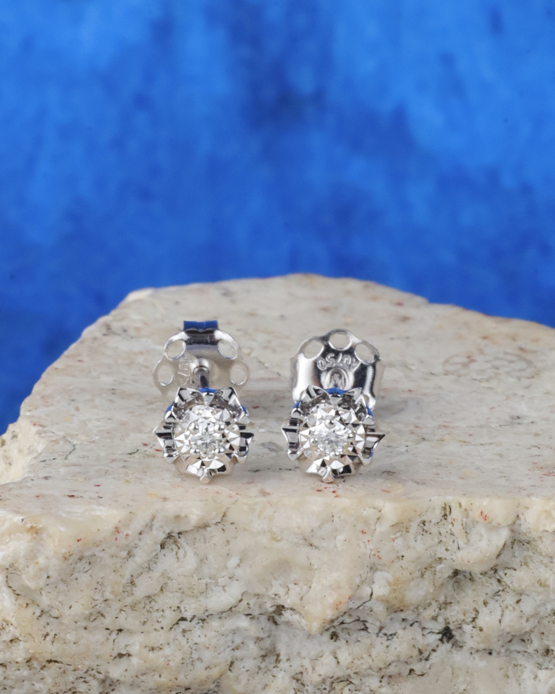.034 CTW Diamond Stud Earrings 18K White Gold E0660-1 WG