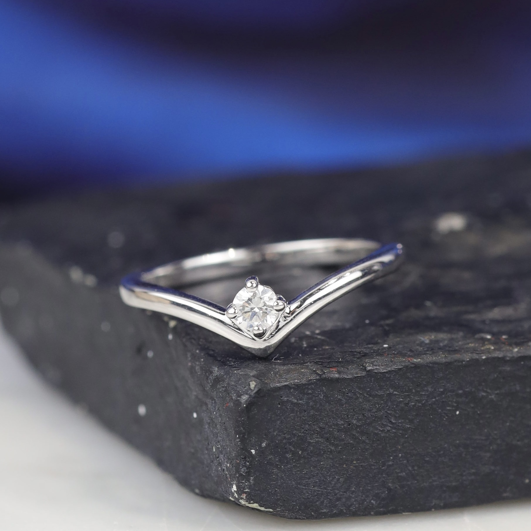 .09 Carat Diamond Engagement Ring 18K White Gold ER0373-3 WG