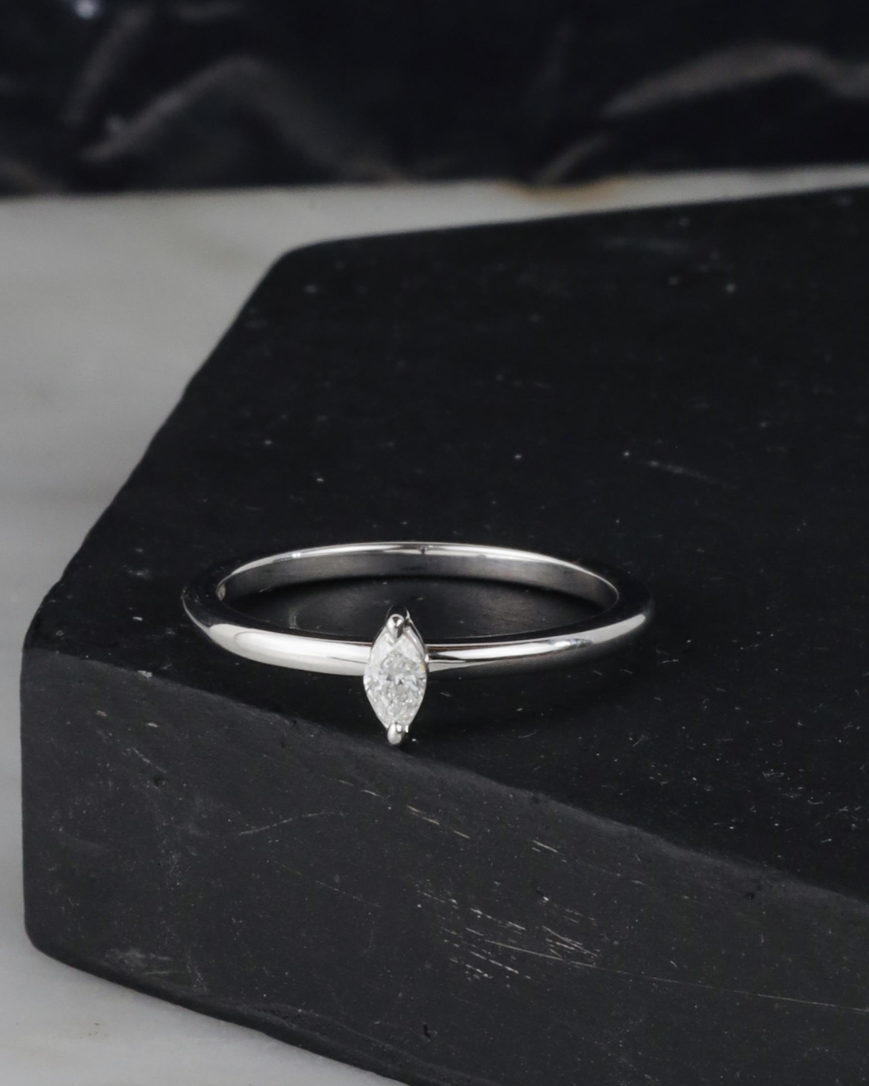 .09 Carat Diamond Engagement Ring 18K White Gold ER0468-WG