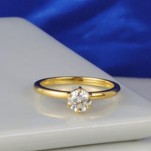 GIA .51 Carat Diamond Engagement Ring 18K Yellow Gold ER0506-YG