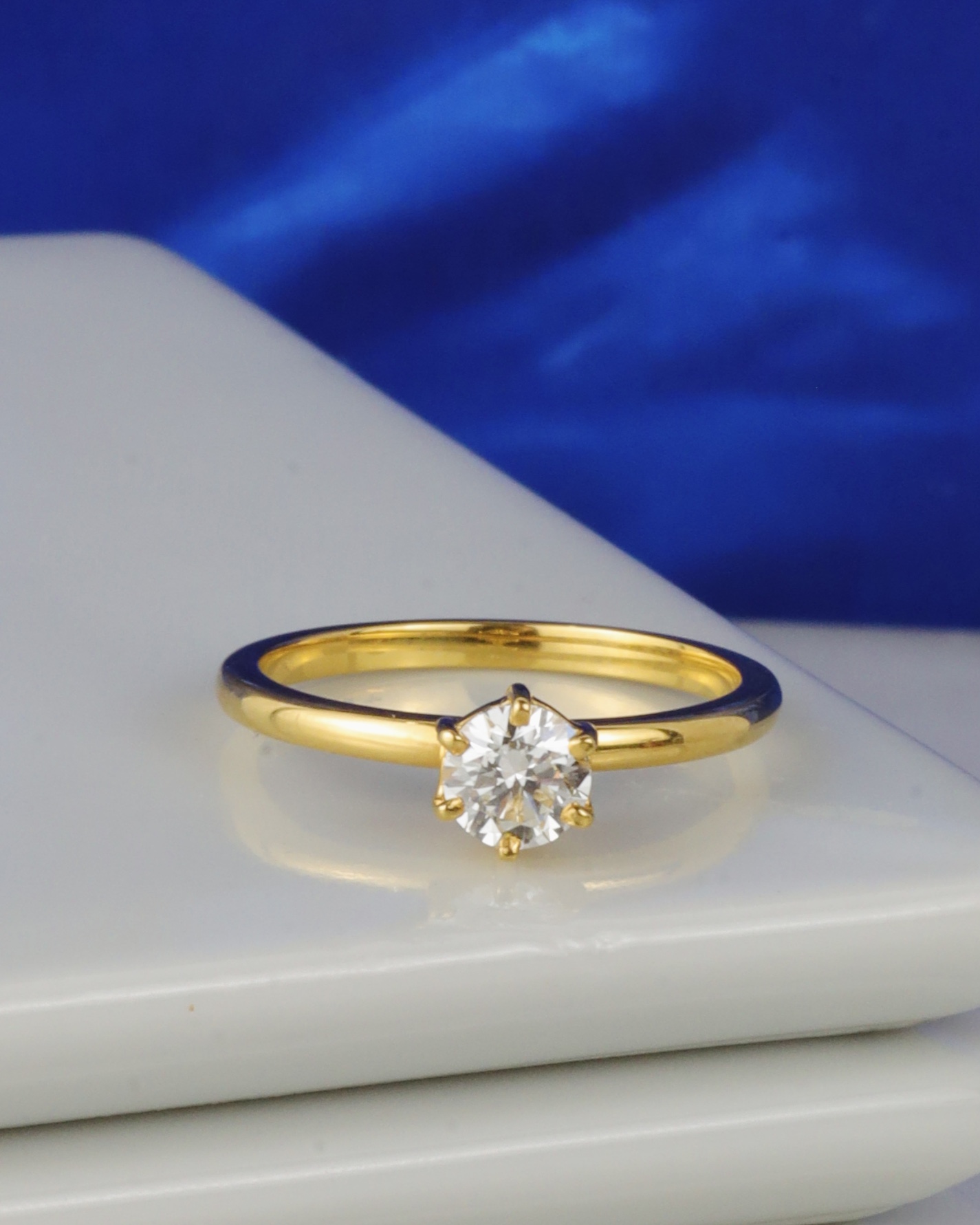 GIA .51 Carat Diamond Engagement Ring 18K Yellow Gold ER0506-YG