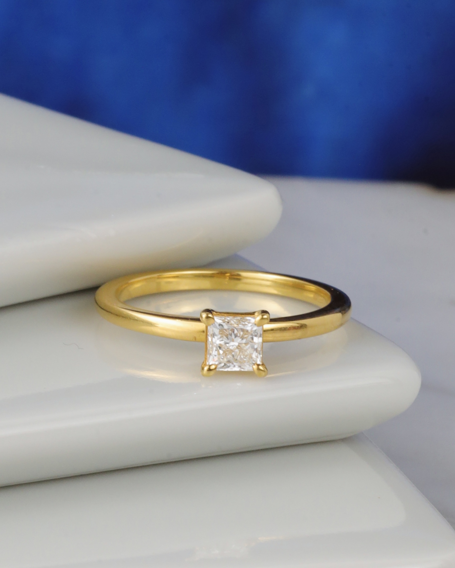GIA .50 Carat Diamond Engagement Ring 18K Yellow Gold ER0519-YG