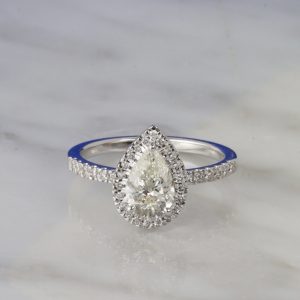 GIA .90 Carat Diamond Engagement Ring 18K White Gold ER0520-WG