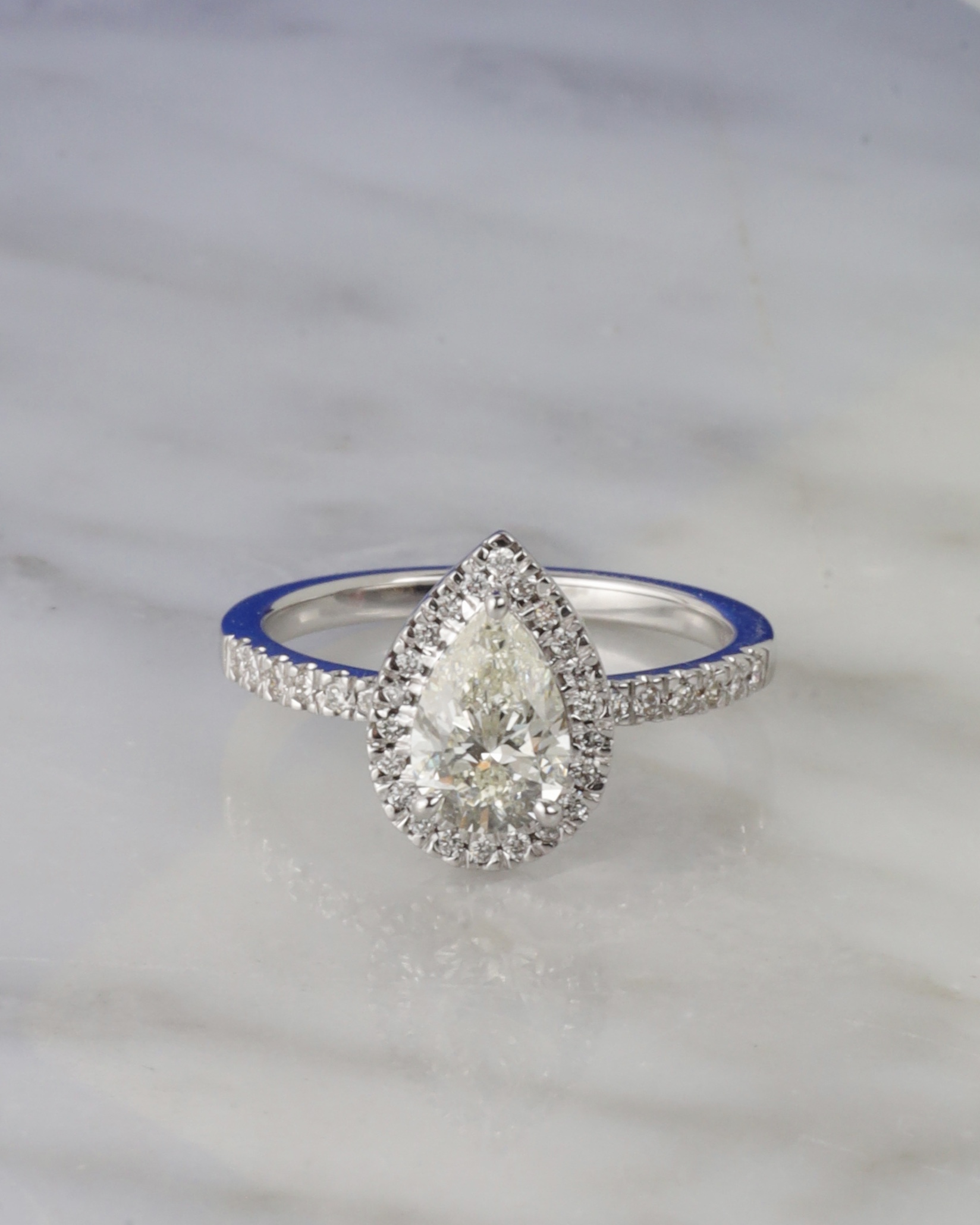 GIA .90 Carat Diamond Engagement Ring 18K White Gold ER0520-WG