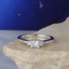 ● GIA .30 Carat Diamond Engagement Ring 18K White Gold ER0521-WG