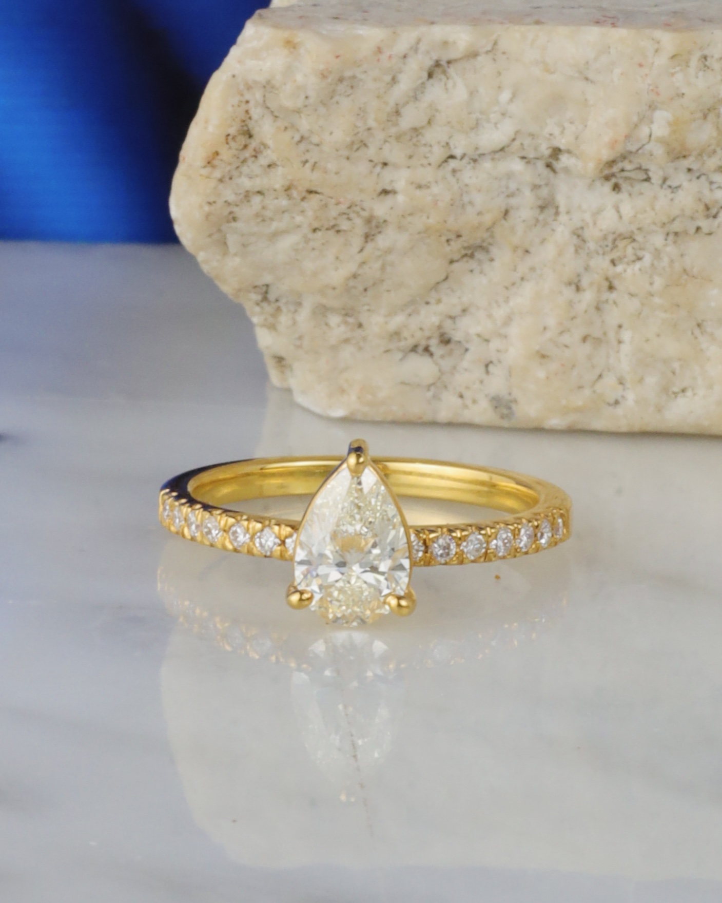 GIA .80 Carat Diamond Engagement Ring 18K Yellow Gold ER0522-YG
