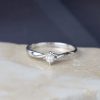 .023 Carat Diamond Engagement Ring 18K White Gold ER615-4 WG