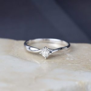 .023 Carat Diamond Engagement Ring 18K White Gold ER615-4 WG