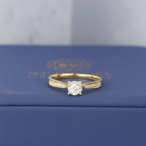 .182 CTW Diamond Engagement Ring 18K Yellow Gold ER722-1 YG