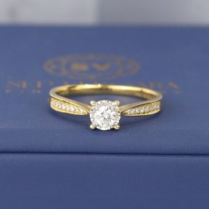 .182 CTW Diamond Engagement Ring 18K Yellow Gold ER722-1 YG