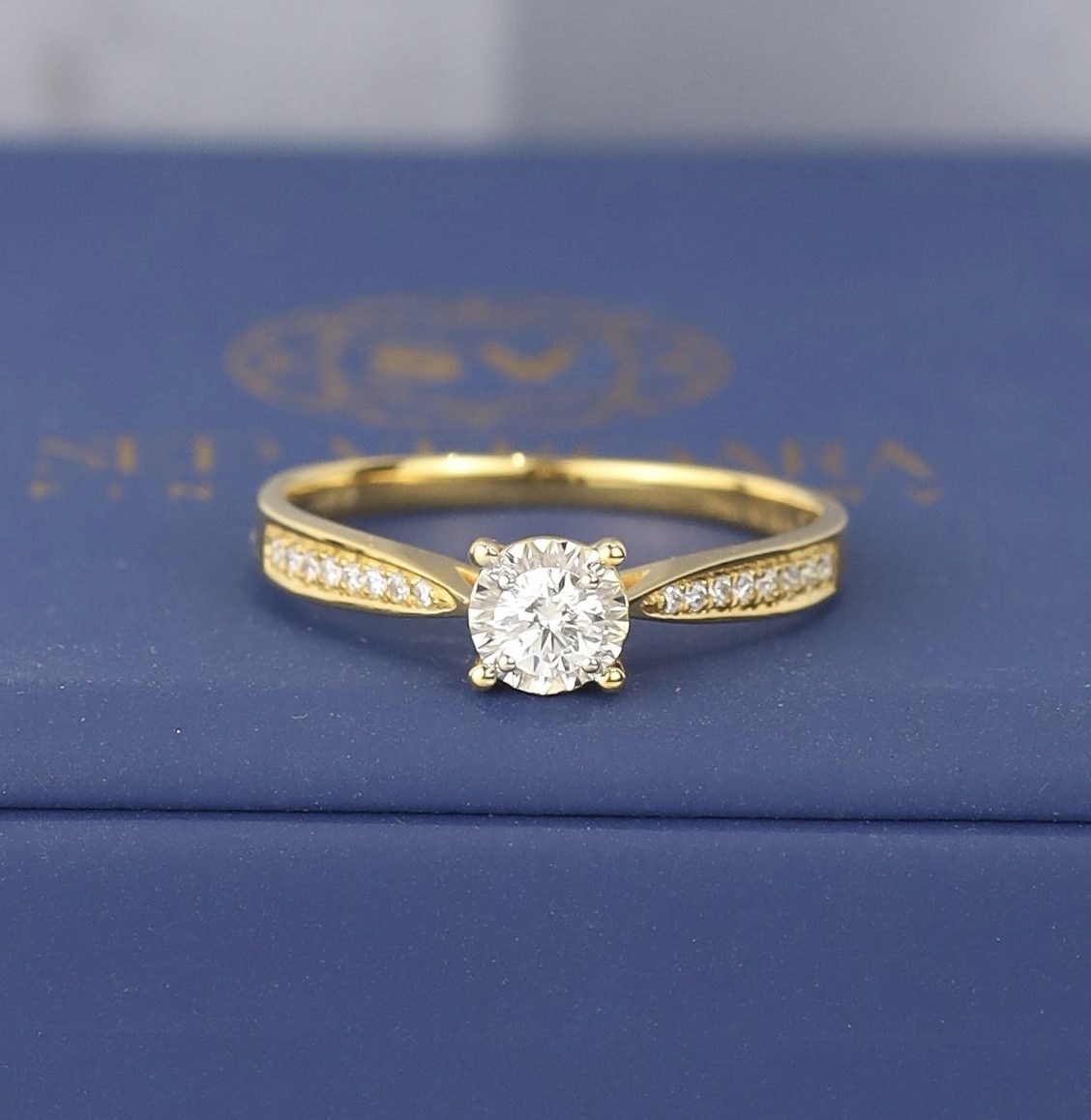 .182 CTW Diamond Engagement Ring 18K Yellow Gold ER722-1 YG