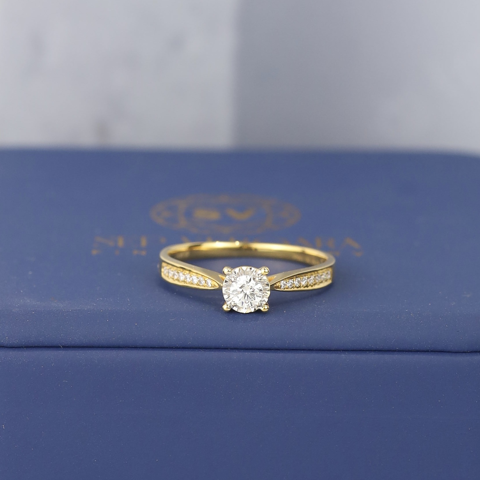 .182 CTW Diamond Engagement Ring 18K Yellow Gold ER722-1 YG