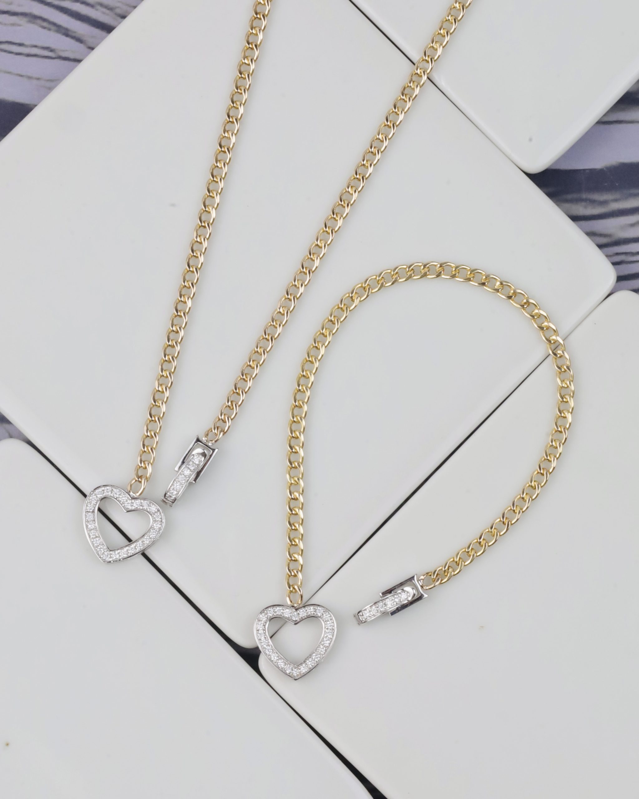 .408 CTW Diamond Bracelet & Twotone Necklace JS266N-WYG