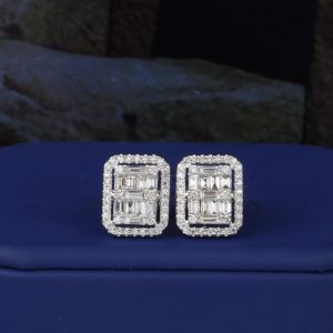 1.009 CTW Diamond Stud Earrings 14K White Gold JS268E-WG