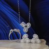 1.27 CTW Diamond Earrings,Necklace & Ring Set 14K White Gold JS271-WG
