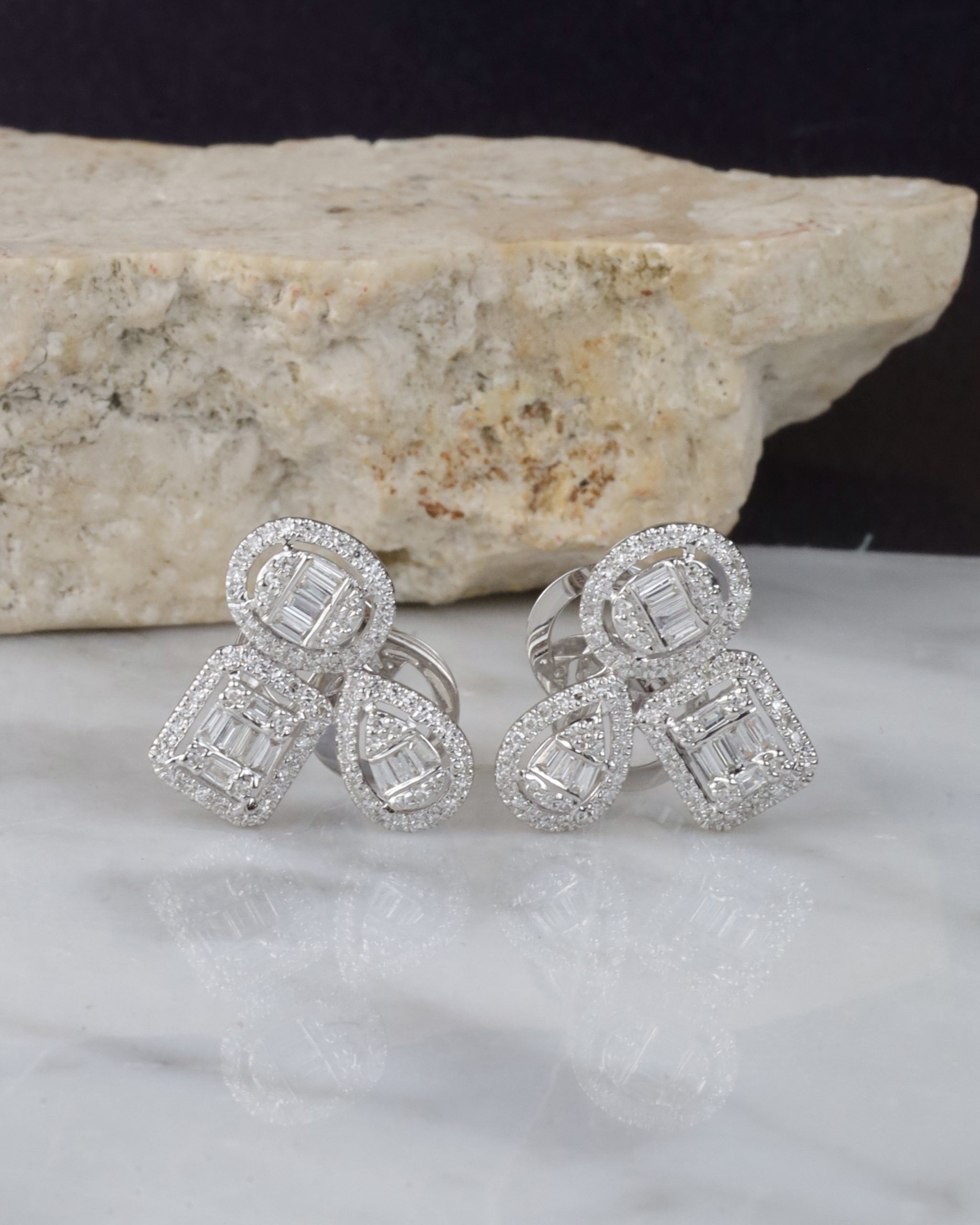 .50 CTW Diamond Earrings 14K White Gold JS271E-WG