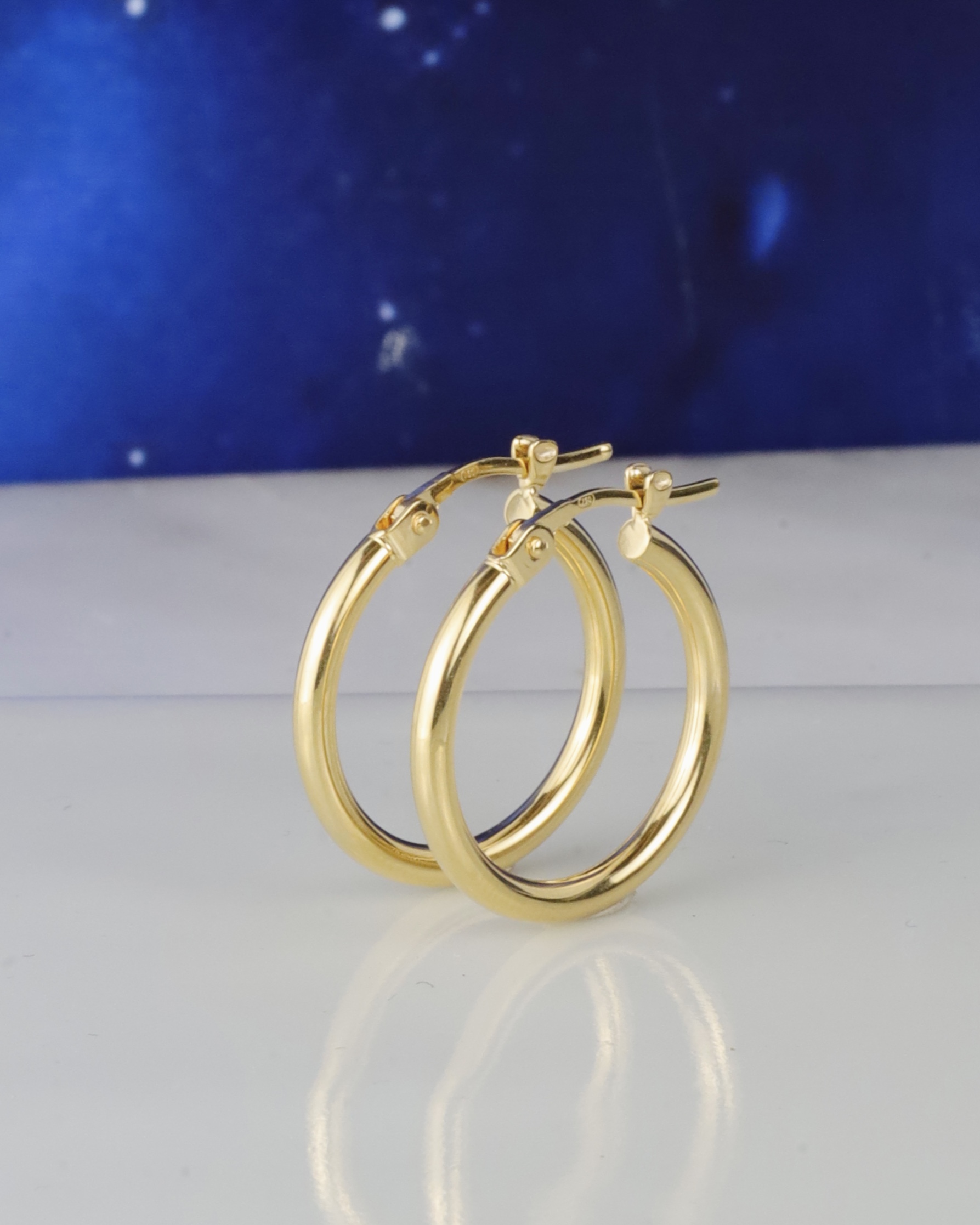 18K Yellow Gold Loop Earrings ME07-YG