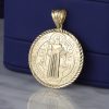 18K Yellow Gold Medallion Pendant MP25-YG