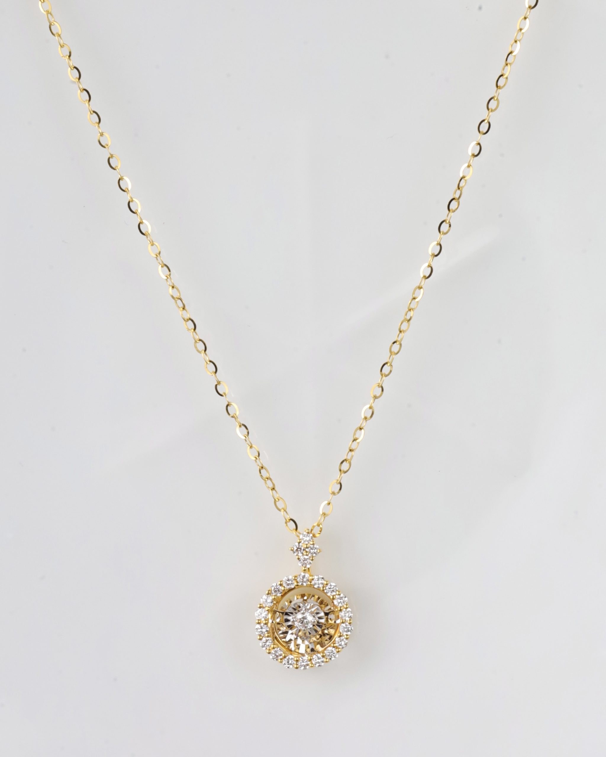 .24 CTW Dancing Diamond Necklace 18K Twotone Gold N156-2 YG