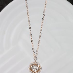 .25 CTW Dancing Diamond Necklace 18K Twotone Gold N156-3 RG