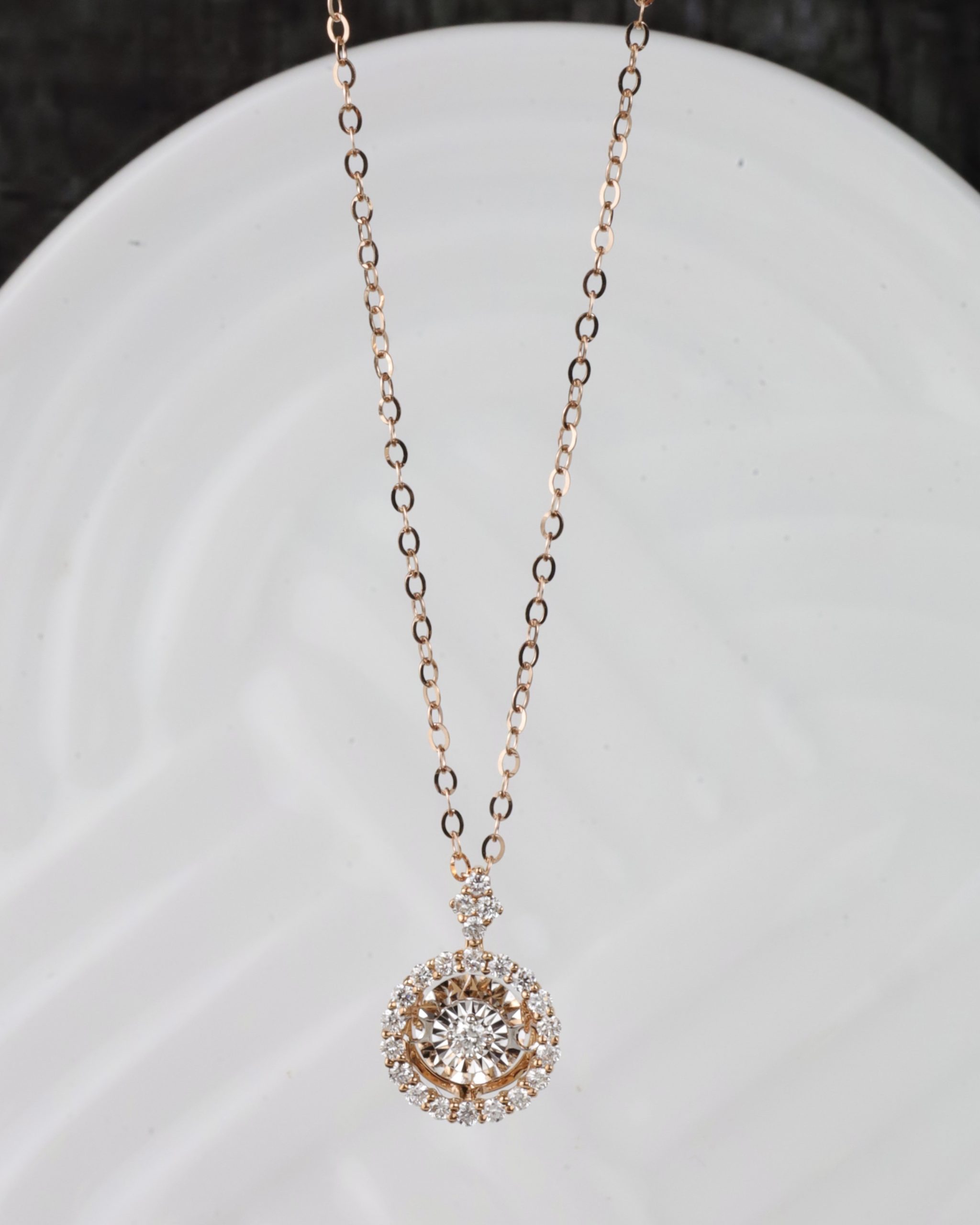 .25 CTW Dancing Diamond Necklace 18K Twotone Gold N156-3 RG