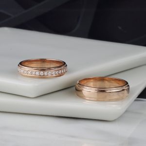 .21 CTW Diamond Wedding Rings 18K Rose Gold WR366-RG