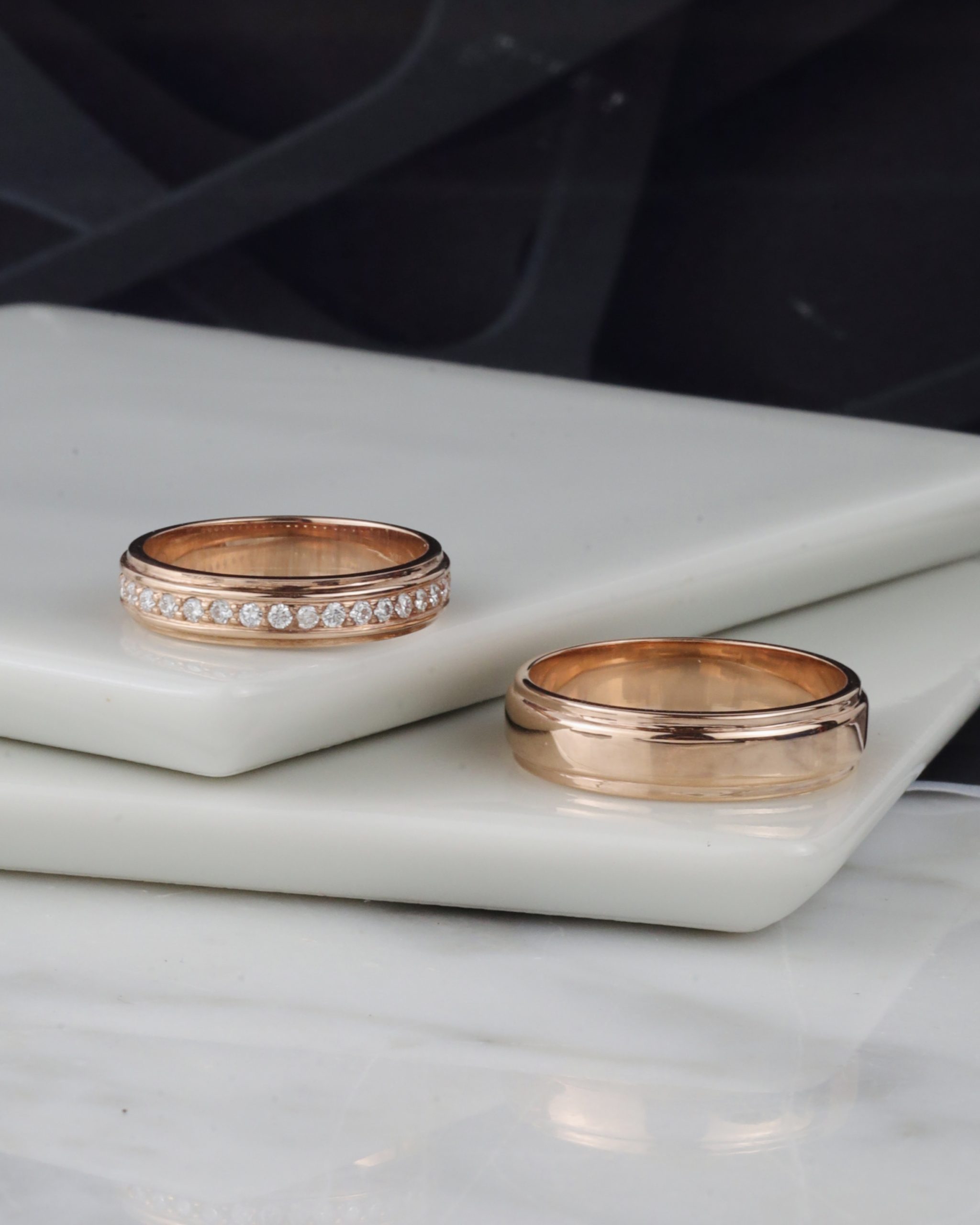 .21 CTW Diamond Wedding Rings 18K Rose Gold WR366-RG