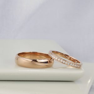 .15 CTW Diamond Wedding Rings 18K ROSE GOLD WR458-RG