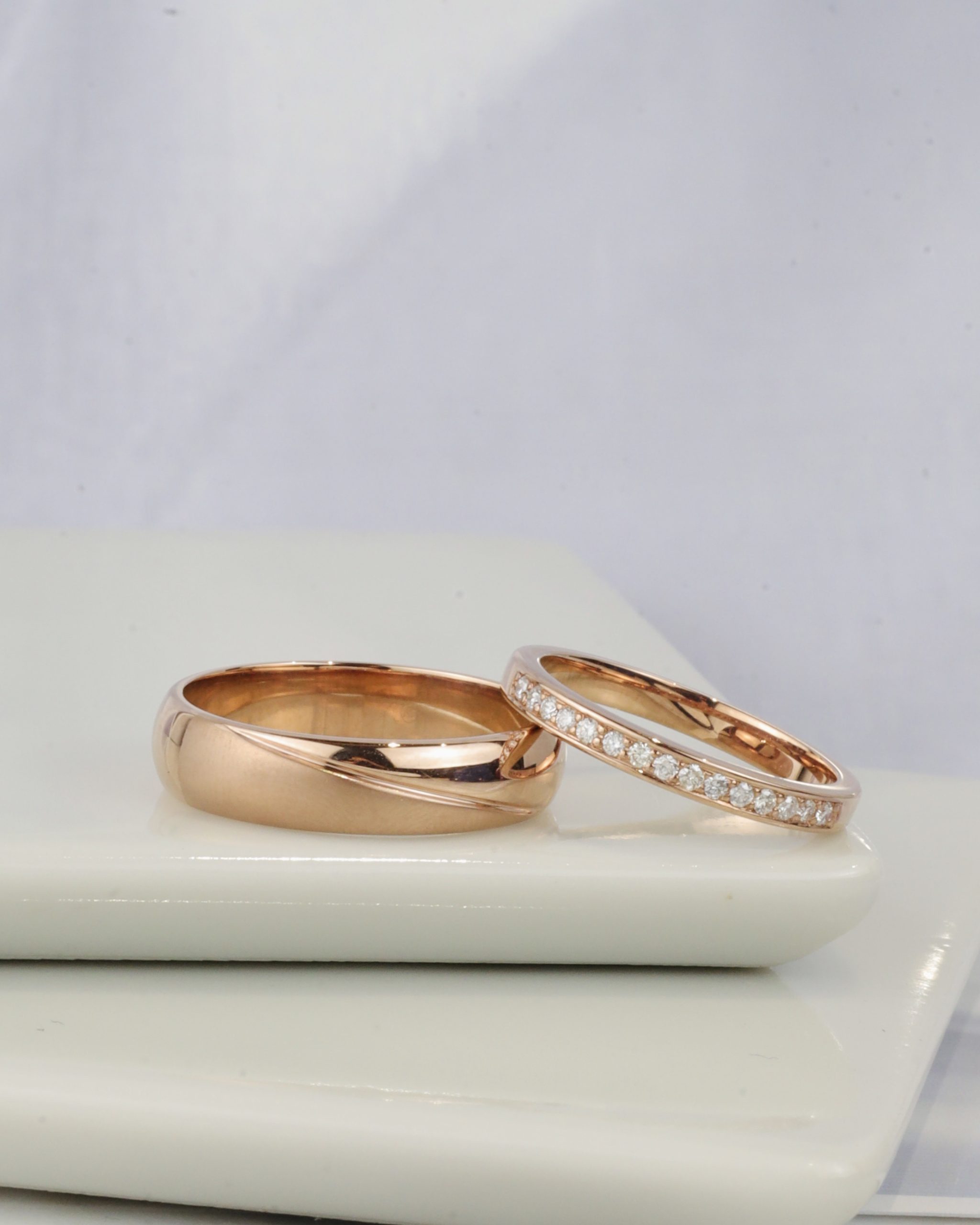 .15 CTW Diamond Wedding Rings 18K ROSE GOLD WR458-RG