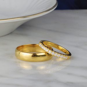 .24 CTW Diamond Wedding Rings 14K Yellow Gold WR462-YG